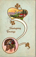 Thanksgiving Greetings With Turkey 1909 - Giorno Del Ringraziamento