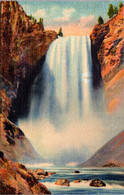 Yellowstone National Park Great Falls Of The Yellowstone From Below Curteich - USA National Parks