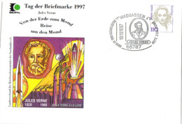 L-ALL-299 - ALLEMAGNE Entier Postal Enveloppe Journée Du Timbre 1997 Wadgassen Jules Verne - Cartes Postales Privées - Oblitérées