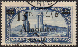 Alaouites Obl. N° 46 - Site Ou Monument - Palmyre Surcharge 15p Sur 25p Bleu - Used Stamps