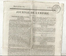 Document Historique, JOURNAL DE L'EMPIRE, 16 Juin 1807, Nouvelles étrangéres, Empire Français...,  Frais Fr 1.95 E - Documenti Storici