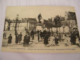 CPA - Pontacq (64) - Statue Général Barbanègre - Animation - 1920 - SUP  (GB 81) - Pontacq