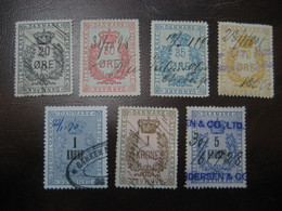 Lot 7 STEMPEL MARKE 20 Ore To 5 Kr All Diff. Revenue Fiscal Tax Postage Due Official Denmark - Fiscale Zegels
