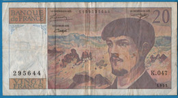 FRANCE 20 FRANCS 1995 # K.047 P# 151h  ''Debussy'' - 20 F 1980-1997 ''Debussy''