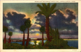 Texas Corpus Christi Moonlight On Corpus Christi Bay Curteich - Corpus Christi