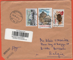 ROMANIA - Rumänien - Posta Romana - 2004 - 500 Boing 737 + 46500 Ateneul Român + 19000 Entomocelis Adonidis - Registered - Briefe U. Dokumente