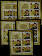 RUSSIA  2013 HEROES OF THE RUSSIAN FEDERATION SET OF 5 MINI SHEET MI No 1908-12 MNH VF!! - Ongebruikt