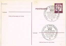 L-ALL-381 - ALLEMAGNE BERLIN Entier Postal 8 Pf Gutenberg Obl. Francfort 1er Vol Austrian Airlines 1964 - Postales - Usados