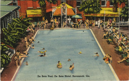 PC US, GA, SAVANNAH, DE SOTO POOL, DE SOTO HOTEL, Vintage Postcard (b32178) - Savannah