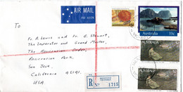 L53293 - Australien - 1986 - 2@$2 Gemaelde Etc. A. R-Lp-GA-Umschlag MENTONE -> SAN JOSE, CA (USA) - Covers & Documents