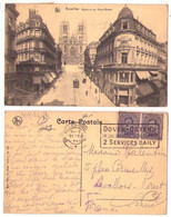 (Belgique) Bruxelles 113, Bruxelles, Nels, Eglise Et Sainte-Gudule, Tramway, Flamme - Nahverkehr, Oberirdisch