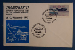 AG17 ROMANIA BELLE CARTE  1977 POSTE FERROVIAIRE TRANSPHILEX   + AFFR. INTERESSANT - Covers & Documents