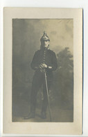 Carte Photo Militaria Soldat Militaire DRAGON Uniforme Casque Sabre - Uniformes