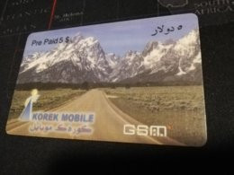 IRAk $ 5,- PRE PAID CARD  (RR Difficult) GSM / KOREK MOBILE / 2003    Fine Used Card  ** 6464** - Iraq