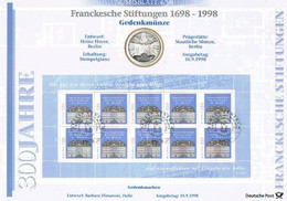 [M0002] Alemania 1998. 300 Aniversario Franckesche Stitungen. Numisblatt 4/98 - Commemorations