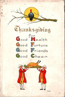 Thanksgiving Greetings With Turkey 1913 - Giorno Del Ringraziamento
