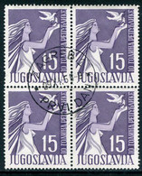 YUGOSLAVIA 1955 People's Republic 10th Anniversary Block Of 4  Used.  Michel 775 - Used Stamps