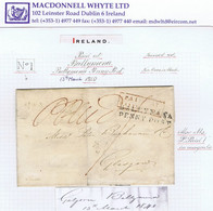 Ireland Antrim 1840 Letter Galgorm To Glasgow Unframed "No1" Of Gracehill, BALLYMENA/PENNY POST And PAID AT/BALLYMENA - Préphilatélie