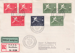 Sweden 1958 Registered Cover: Football Fussball Soccer Calcio; Fifa World Cup Sweden; - 1958 – Suède