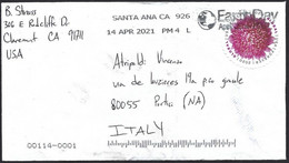 Usa 2021 Postamai For Italy Special Cancellation For Earth Day Fu - Lettres & Documents