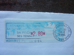 1994  2,80F  Oblitéré  Cachet Rond Asnières / Seine - 1990 Type « Oiseaux De Jubert »