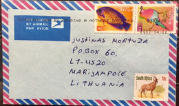 SOUTH AFRICA 2003 COVER TO LITHUANIA FISH ,BIRD ,ANIMAL STAMPS - Lettres & Documents