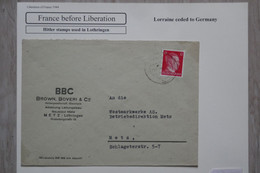 AH4 FRANCE BELLE LETTRE  1944  LORRAINE CEDEE A L ALLEMAGNE+AFFRANCH. INTERESSANT - Sonstige & Ohne Zuordnung