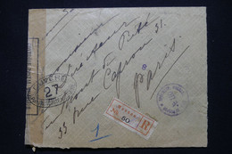 RUSSIE - Enveloppe En Recommandé De Moscou Pour Paris En 1918 Avec Contrôle Postal, Affranchissement Au Verso - L 110900 - Briefe U. Dokumente