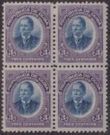 1910-195 CUBA REPUBLICA 1910 3c MNH JULIO SANGUILY ERROR DISPLACED CENTER PATRIOT. - Ungebraucht