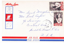 French Oceania 1958 Cover To U.S.A. By Cruise Ship - Storia Postale