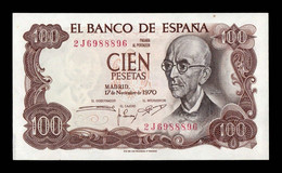 España Spain 100 Pesetas Manuel De Falla 1970 Pick 152 Serie 2J Capicua Radar SC UNC - 100 Pesetas