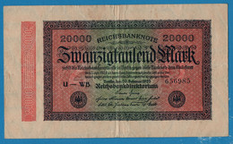 DEUTSCHES REICH 20000 MARK 20.02.1923 # U-WB 656985 P# 85b - 20000 Mark