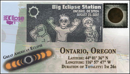 2018 *** USA United States Total Solar Eclipse, Ontario OR, Solar System, Galaxy , Pictorial Cancel, Big Cancel (**) - Storia Postale