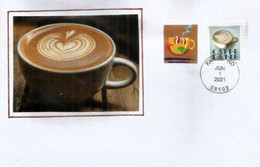 EXPRESSO DRINKS STAMP. Caffe Latte (Letter) Fargo, North Dakota  (forever Stamp) - Cartas & Documentos