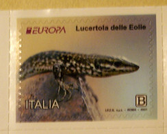 ITALIA 2021, EUROPA CEPT LUCERTOLA DELLE EOLIE   MNH** - 2021-...: Mint/hinged