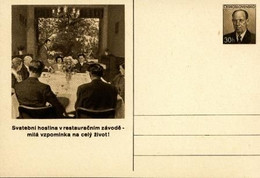 CDV 117 / 06 ** - 1953 ■ Postkarte - Dopisnice ■ Antonín Zápotocký ■ Restaurant ■ Hochzeit - Svatba - Sin Clasificación