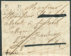 LAC écrite De MARCHE le 29 Juillet 1820 Via (griffe Noire) P. P./ BRAINE/LE-COMTE (29x12mm) En Franchise (manuscrit 'fra - 1815-1830 (Période Hollandaise)