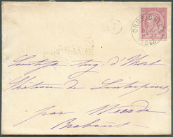 N°46 - 10 Centimes Rose, Obl. Sc ORMEIGNIES sur Enveloppe Du 4 Juin 1885 + Boîte P vers Weerde. - TB -  18863 - 1884-1891 Leopold II
