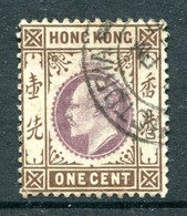 Hong Kong 1903 KEVII - Wmk. Crown CA - 1c Dull Purple & Brown Used (SG 62) - Gebruikt