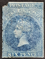 SOUTH AUSTRALIA 1855 - MLH - Sc# 12 - 6d - Damaged On Upper Left Corner! - Mint Stamps