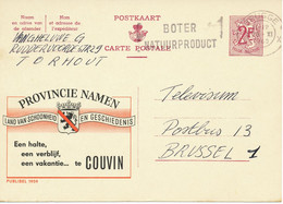 BELGIEN Publibel 1959 (weißes Papier), 2 Fr. Provincie Namen COUVIN 1963 BRUGGE - BOTER / NATUURPRODUCT - Sonstige & Ohne Zuordnung