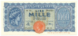 1000 LIRE ITALIA TURRITA TESTINA SERIE SOSTITUTIVA 10/12/1944 FDS - Regno D'Italia – Autres