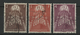 LUXEMBOURG N° 531 à 533 Cote 50 € Oblitérés 1957 Série Complète 3 Valeurs EUROPA - Used Stamps