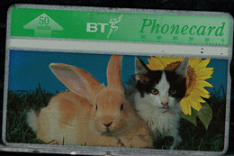 UNTED KINGDOM 1998 BT PHONECARD  RABBIT+CATS USED VF!! - Lapins