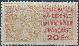 FRANCE,Revenue Stamps Fiscal Tax Contribution,20Fr Mint - Timbres