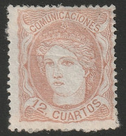 Spain 1870 Sc 172 Espagne Ed 113 Yt 113 MH* Disturbed Gum - Unused Stamps