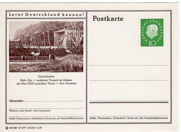 50261 -  Bund - 1959 - 10Pfg. Heuss III Bild-GAKte. "Flamingos" & "Giraffen" Ungebr. - Flamants