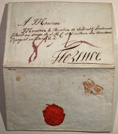 LIVORNO 1807 Cover>Firenze “RECRUTEMENT MILITAIRE ESPAGNE”(Toscana Tuscany Spain Napoleonic War Napoléon Guerre Lettre - Toscana