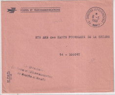 1968 - ENVELOPPE De SERVICE PTT De NANCY DIRECTION DEPARTEMENTALE (MEURTHE ET MOSELLE) - Civil Frank Covers