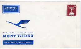 50537 - Berlin - 1962 - 25Pfg. Bauten PGALpUmschlag "Wiederaufnahme Des Luftverkehrs Nach Montevideo", Ungebr. - Other (Air)